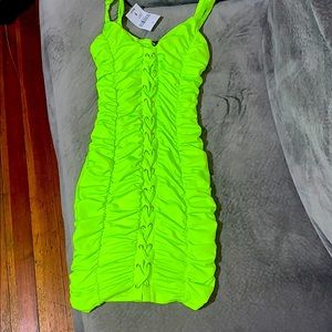Green neon dress
